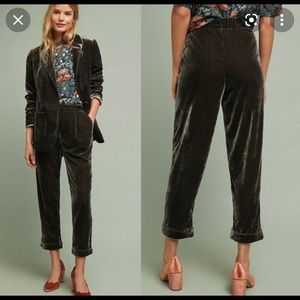 Ett:Twa by Anthropologie Cuffed Velvet Trousers